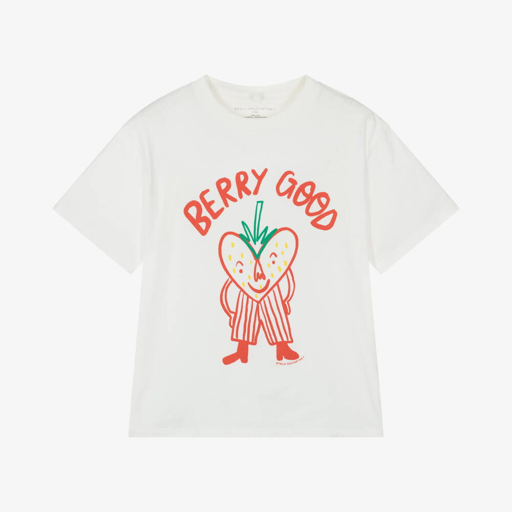 Stella McCartney Kids-تيشيرت ناعم من الجيرسيه العاجي للبنات | Childrensalon Outlet