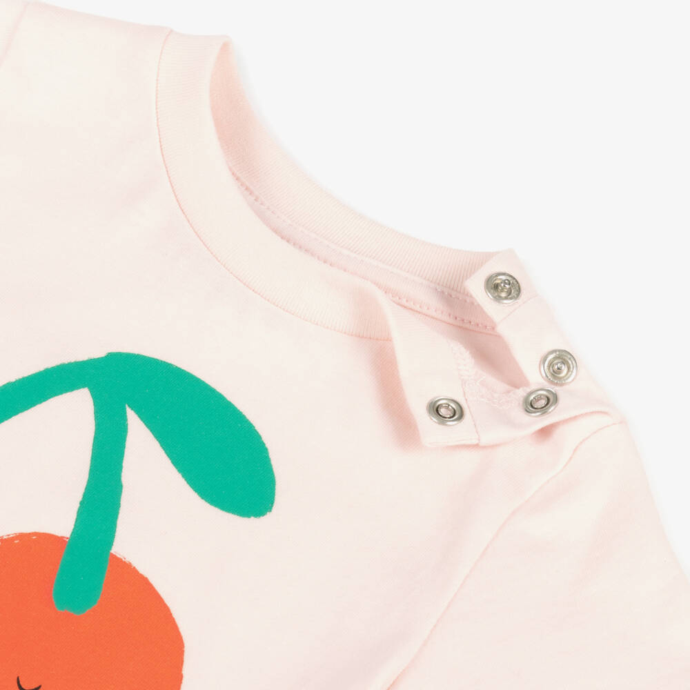 Stella McCartney Kids-Girls' Soft Pink Cherry Tee | Childrensalon Outlet