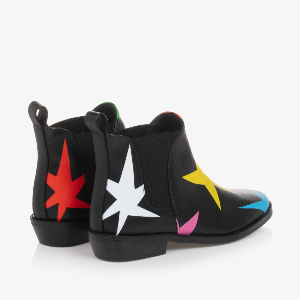 Stella McCartney Kids-Girls Starry Black Ankle Boots | Childrensalon Outlet