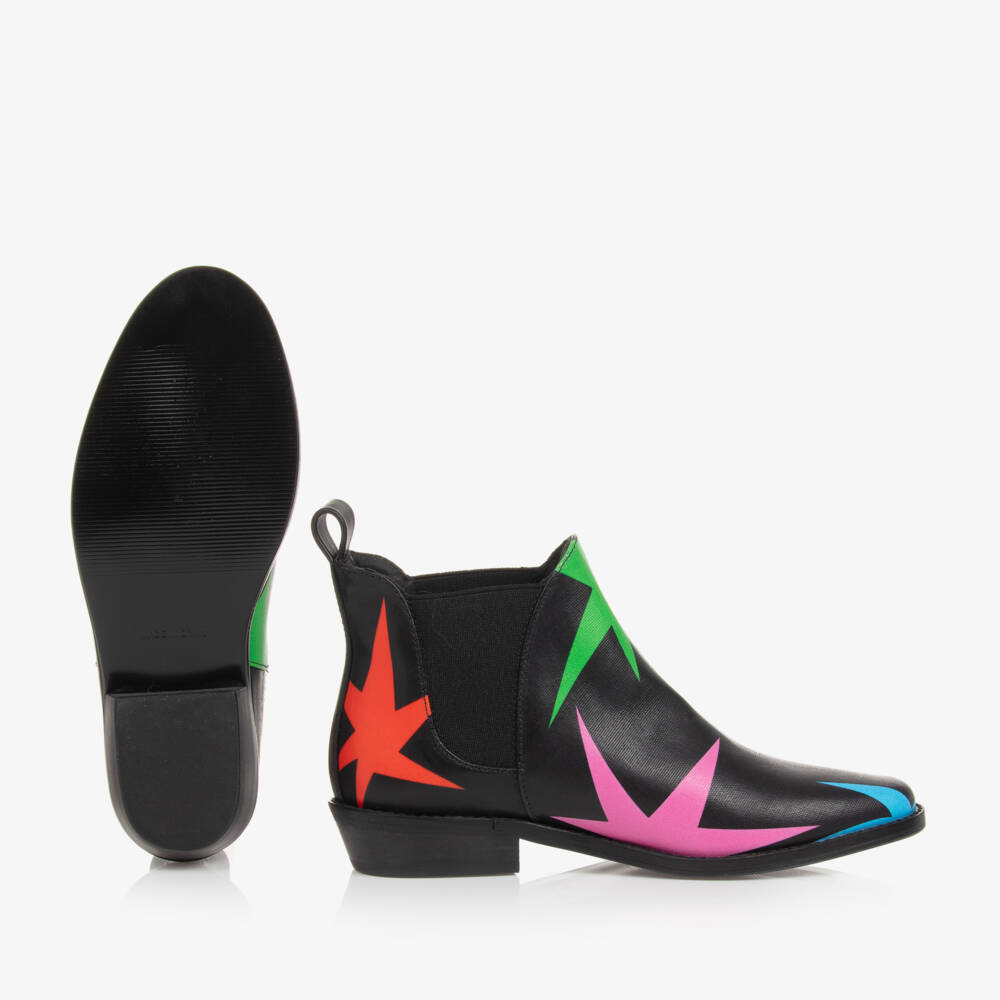 Stella McCartney Kids-Girls Starry Black Ankle Boots | Childrensalon Outlet