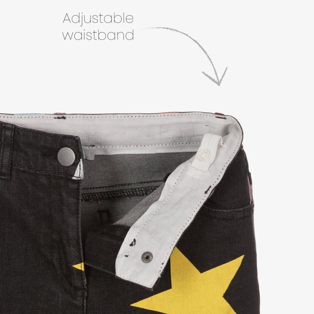 Stella McCartney Kids-Girls Starry Black Skinny Trousers | Childrensalon Outlet