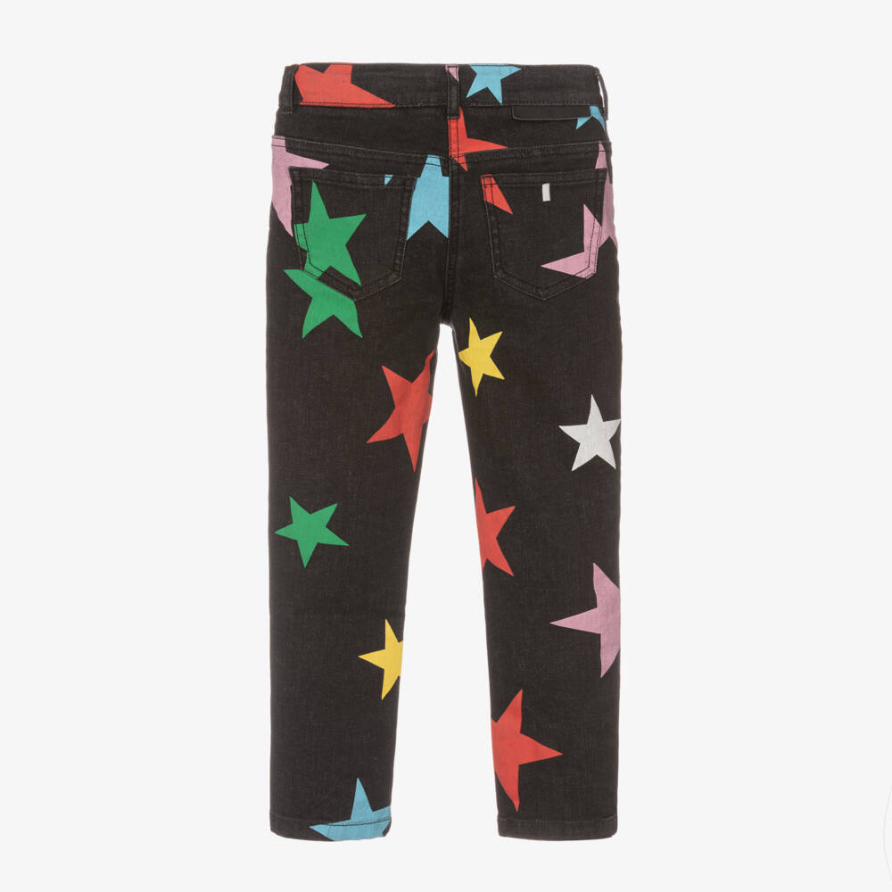 Stella McCartney Kids-Girls Starry Black Skinny Trousers | Childrensalon Outlet
