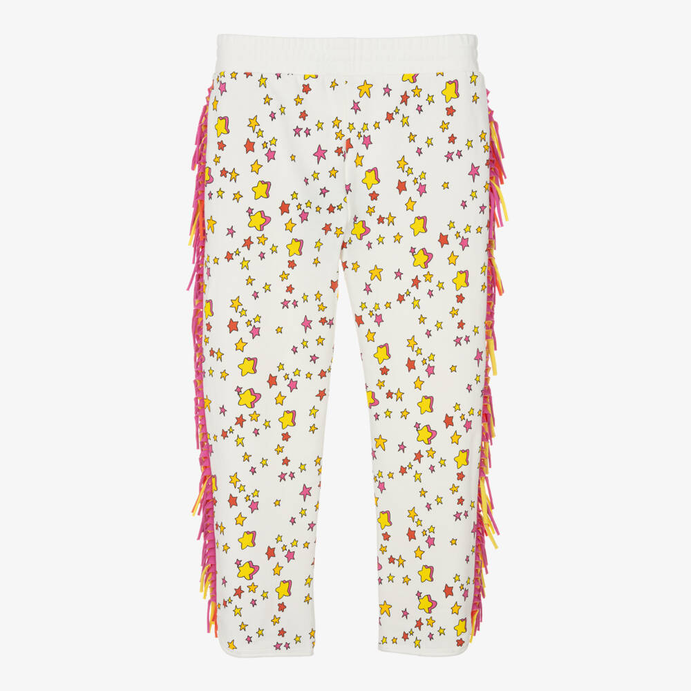 Stella McCartney Kids-Хлопковые джоггеры с бахромой и звездами для девочек | Childrensalon Outlet