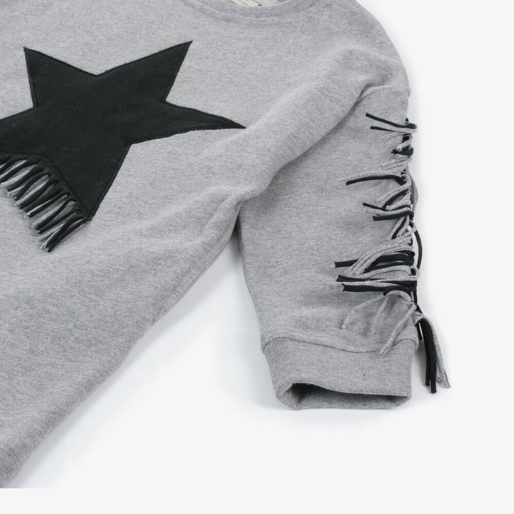 Stella McCartney Kids-Girls Starry Grey Fringe Dress | Childrensalon Outlet