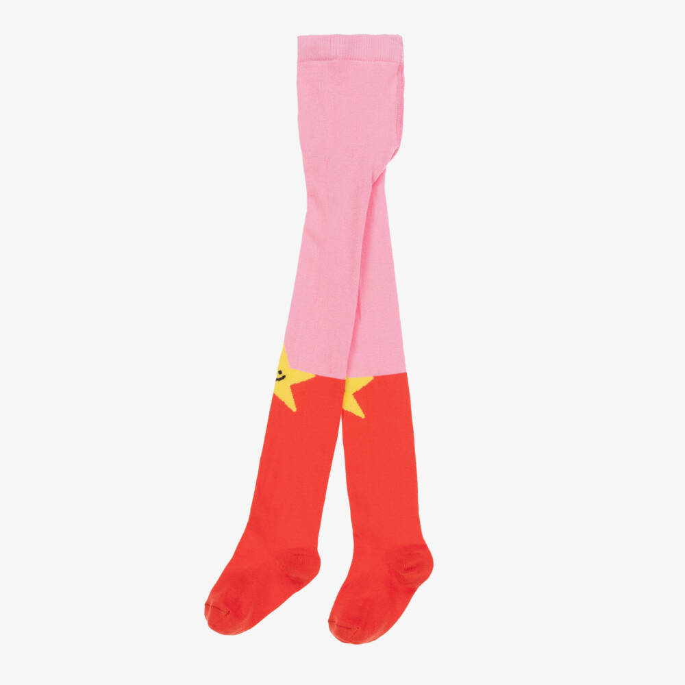 Stella McCartney Kids-Girls Starry Pink and Red Tights | Childrensalon Outlet