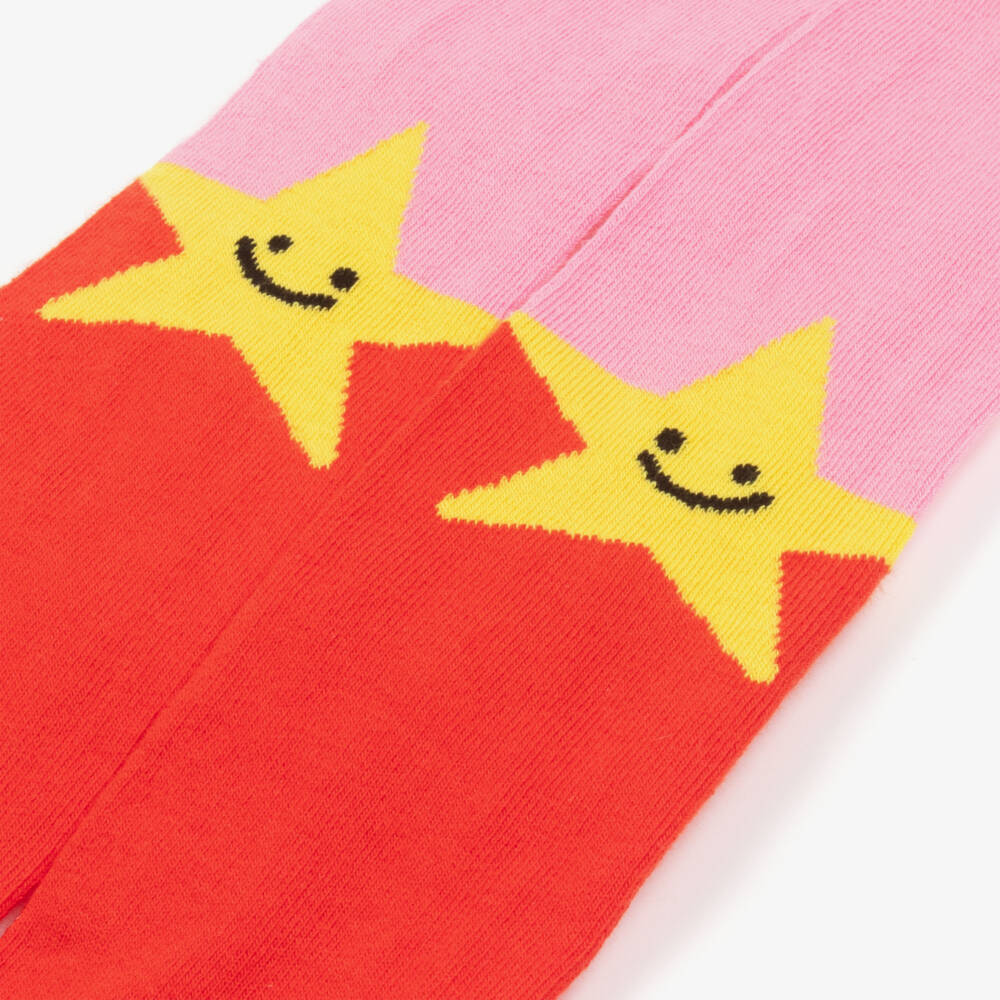 Stella McCartney Kids-Girls Starry Pink and Red Tights | Childrensalon Outlet