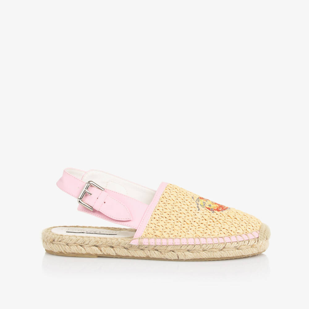 Stella McCartney Kids-Girls Straw & Pink Espadrilles | Childrensalon Outlet