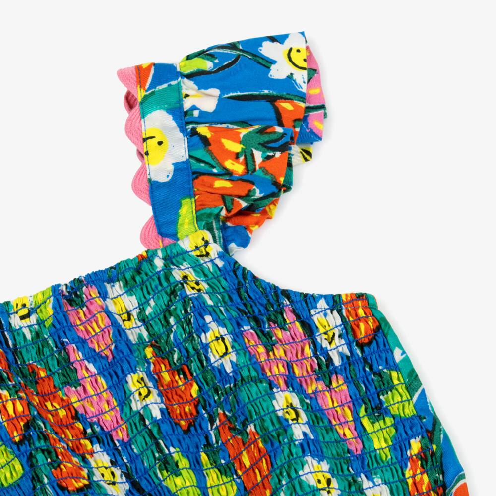 Stella McCartney Kids-Girls Strawberry Ruffle Blue Blouse | Childrensalon Outlet