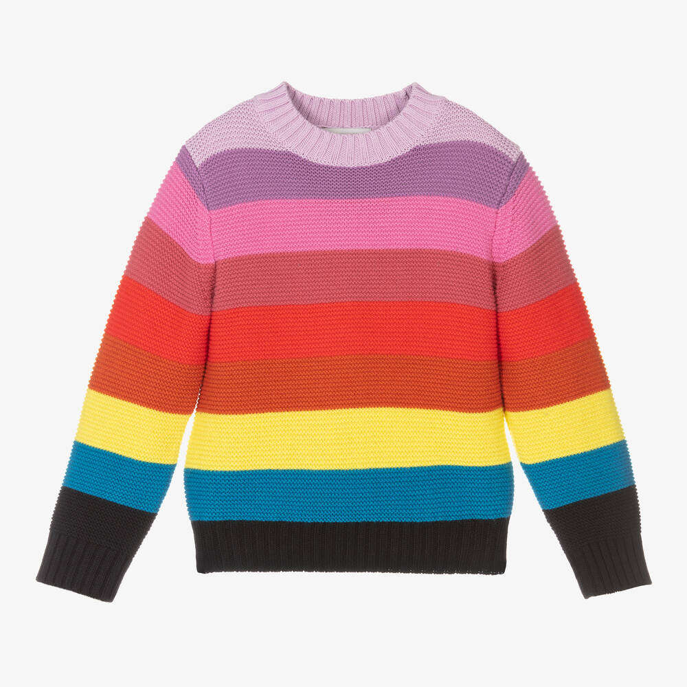 Stella McCartney Kids-Girls Striped Knitted Sweater | Childrensalon Outlet