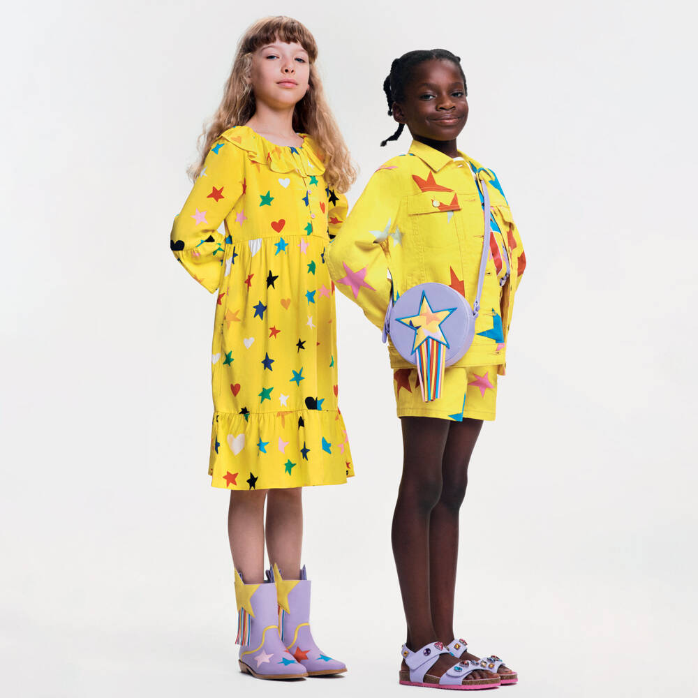 Stella McCartney Kids-Girls Sunlit Starry Pattern Dress | Childrensalon Outlet