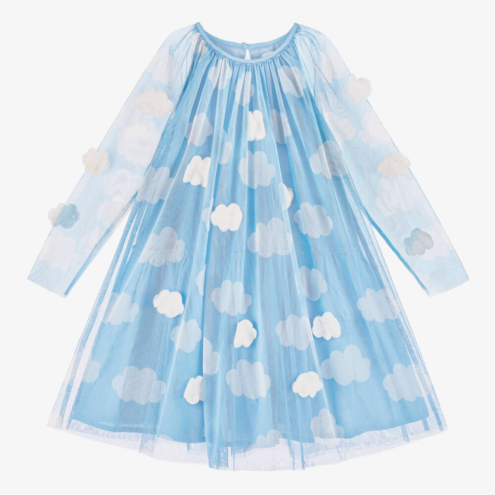 Stella McCartney Kids-Girls Tulle Sky Blue Dress | Childrensalon Outlet