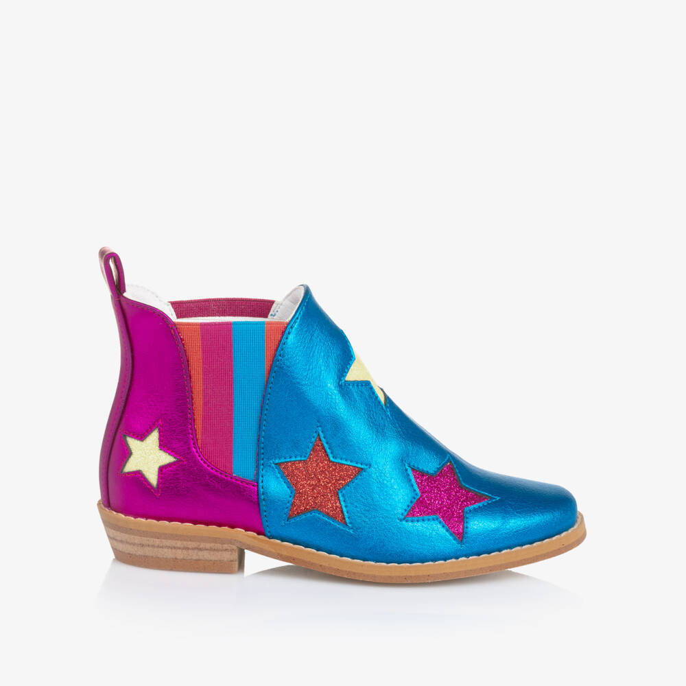 Stella McCartney Kids-Girls Vibrant Metallic Star Boots | Childrensalon Outlet