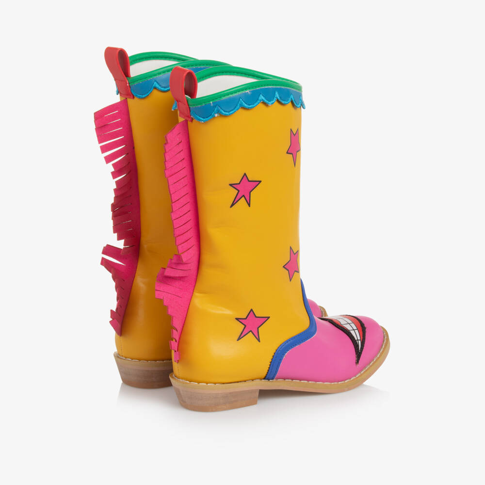 Stella McCartney Kids-Girls Vibrant Star Fringe Boots | Childrensalon Outlet
