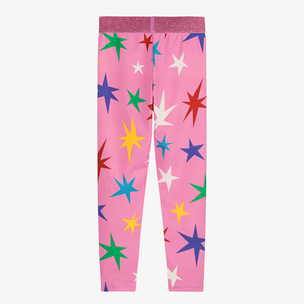 Stella McCartney Kids-Girls Vibrant Starry Pink Leggings | Childrensalon Outlet