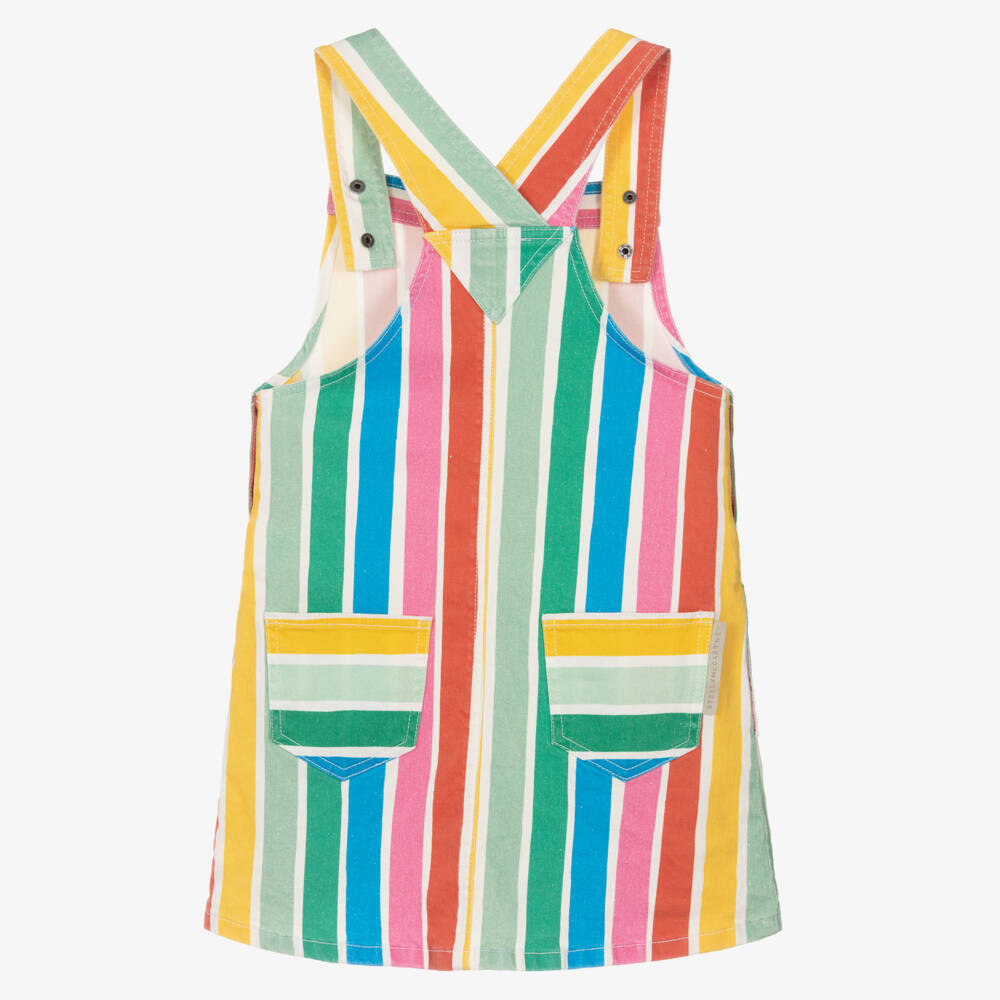 Stella McCartney Kids-Girls Vibrant Stripe Denim Jumper | Childrensalon Outlet