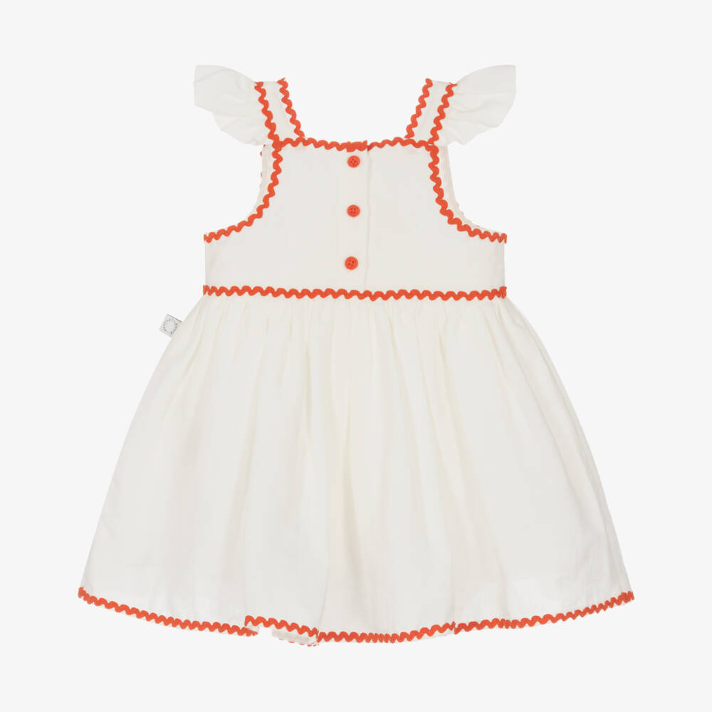 Stella McCartney Kids-Белое платье с ягодной вышивкой для девочек | Childrensalon Outlet