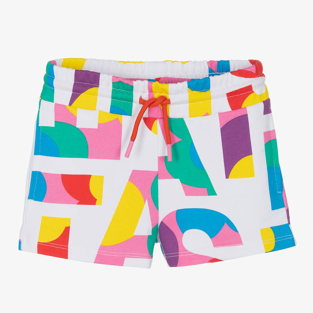 Stella McCartney Kids-شورت قطن عضوي لون أبيض للبنات | Childrensalon Outlet