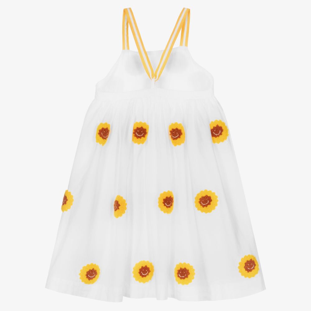 Stella McCartney Kids-Girls White Cotton Dress | Childrensalon Outlet