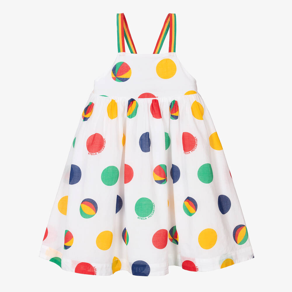 Stella McCartney Kids - Girls White Cotton Dress | Childrensalon