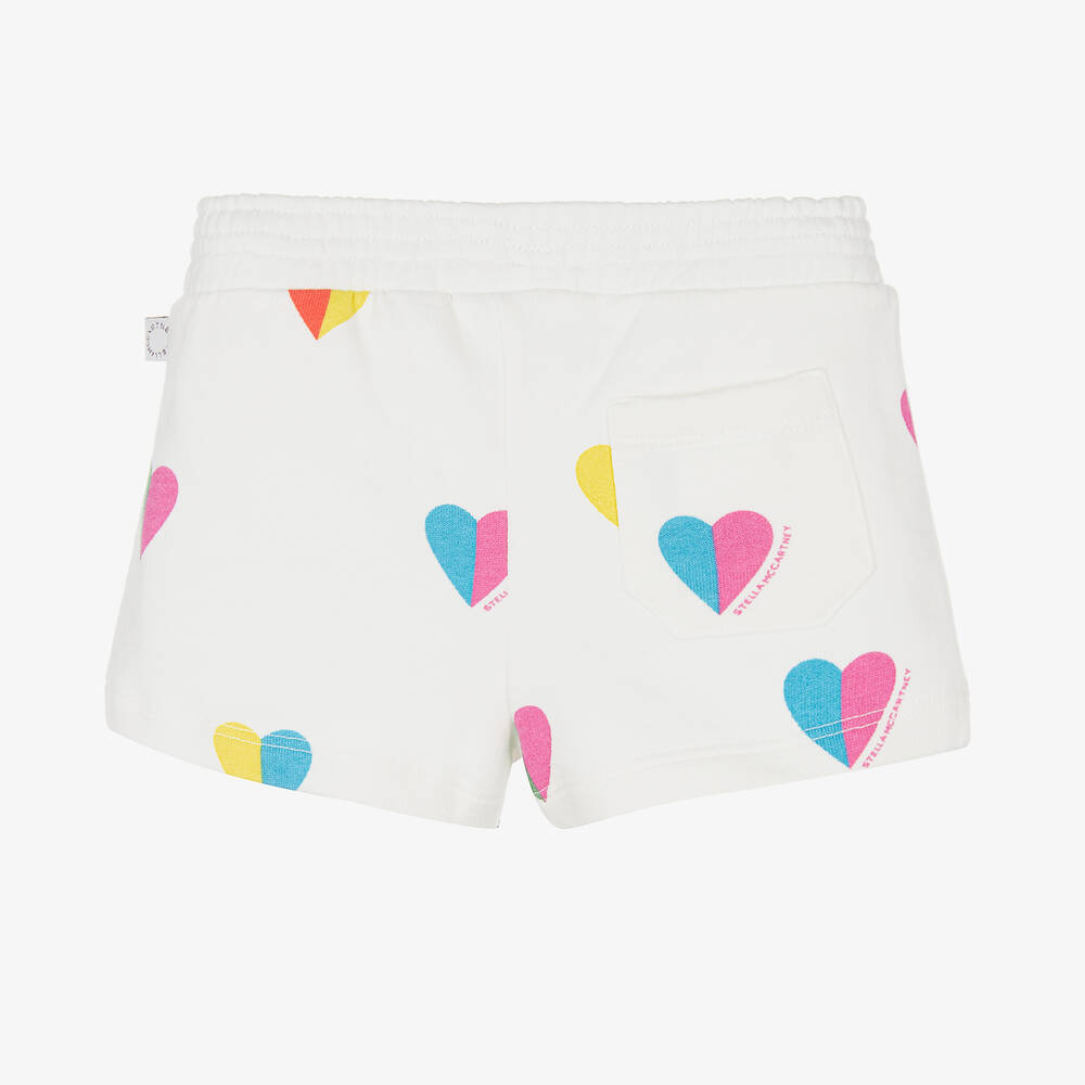 Stella McCartney Kids-شورت أطفال بناتي قطن لون أبيض | Childrensalon Outlet