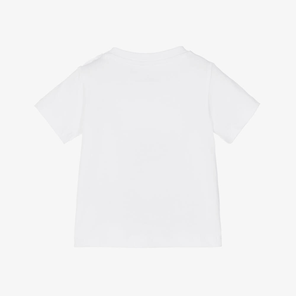 Stella McCartney Kids-Girls White Cotton Hearts Logo T-Shirt | Childrensalon Outlet