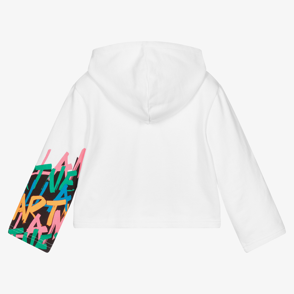 Stella McCartney Kids-Girls White Cotton Hoodie | Childrensalon Outlet