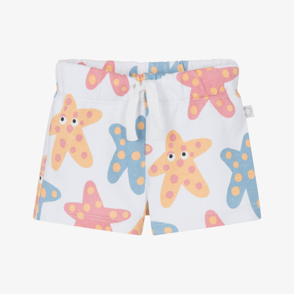 Stella McCartney Kids-Шорты летние белые с морскими звездами для девочек | Childrensalon Outlet