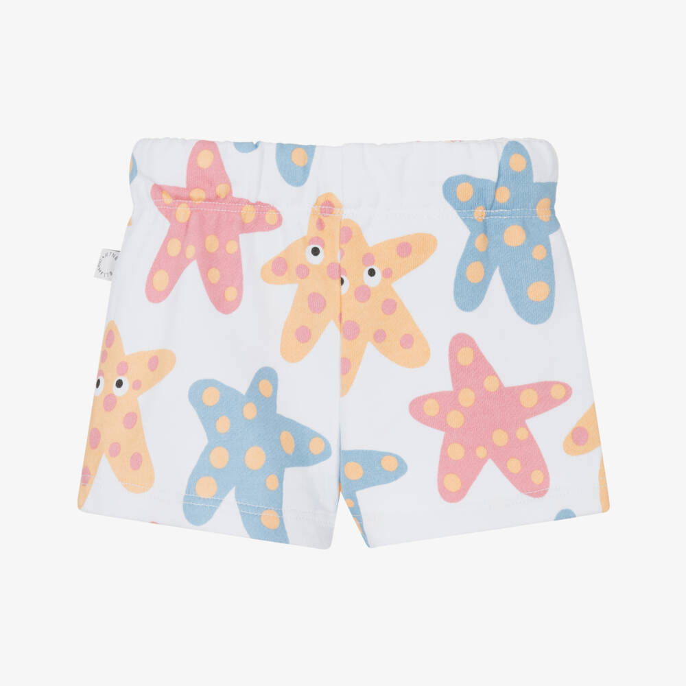Stella McCartney Kids-Шорты летние белые с морскими звездами для девочек | Childrensalon Outlet