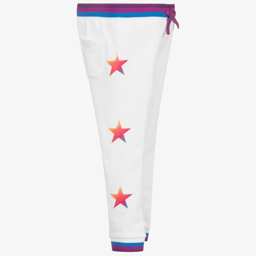 Stella McCartney Kids-Белые спортивные брюки из хлопка для девочек | Childrensalon Outlet