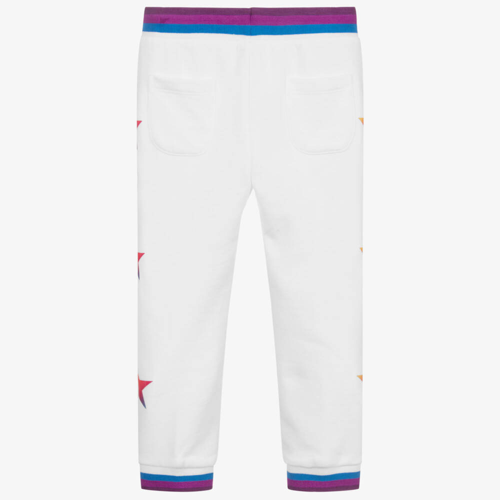 Stella McCartney Kids-Белые спортивные брюки из хлопка для девочек | Childrensalon Outlet