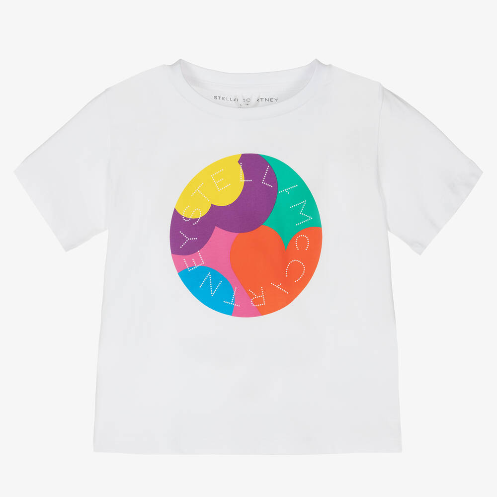 Stella McCartney Kids - T-shirt blanc en coton fille | Childrensalon