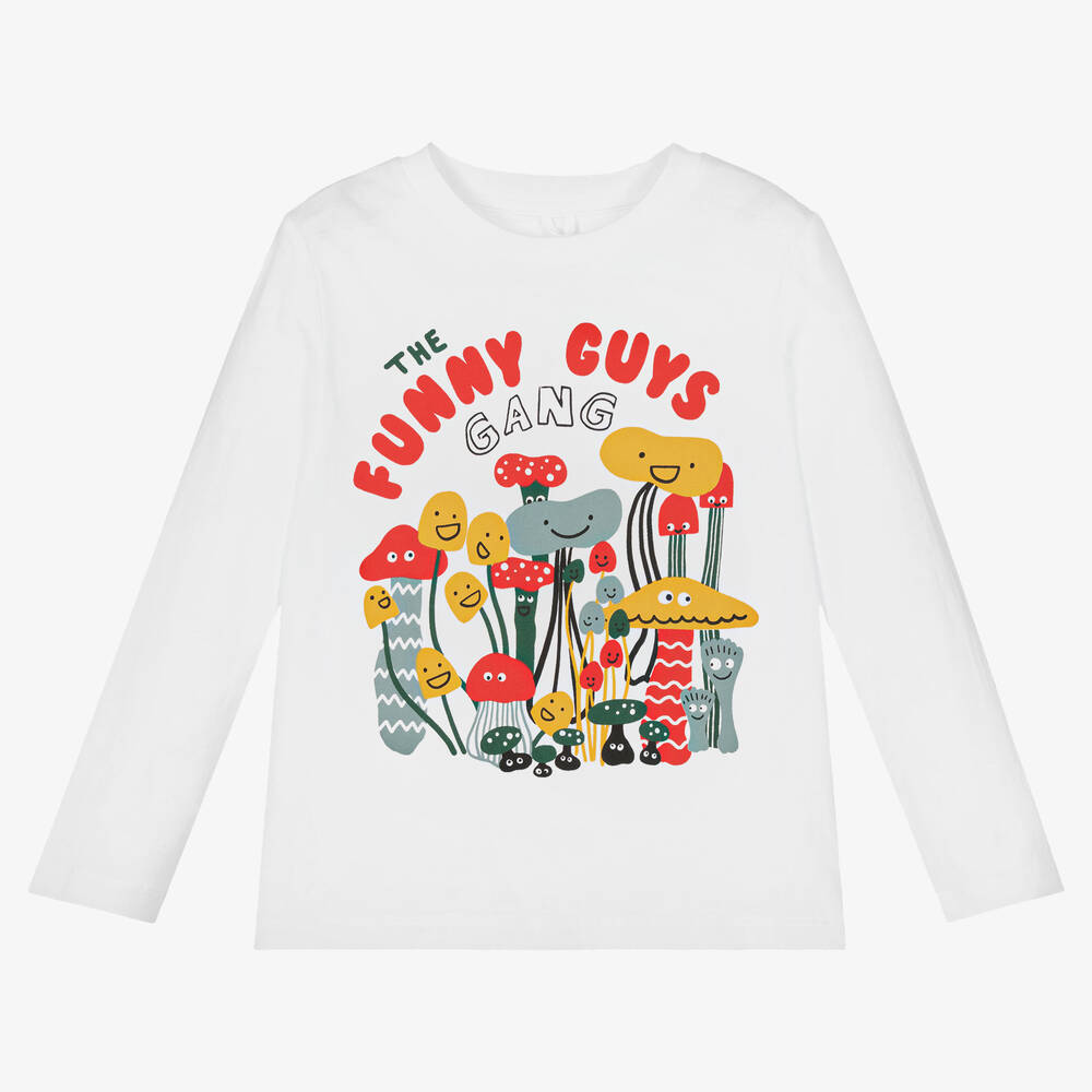 Stella McCartney Kids - Weißes Baumwoll-Pilzoberteil (M) | Childrensalon