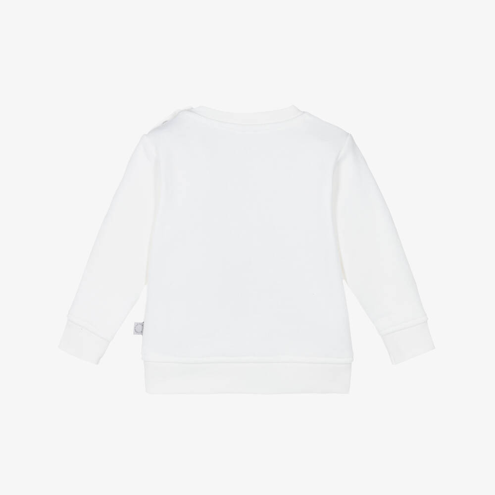 Stella McCartney Kids-Girls White Cotton Planet Earth & Friends Sweatshirt | Childrensalon Outlet