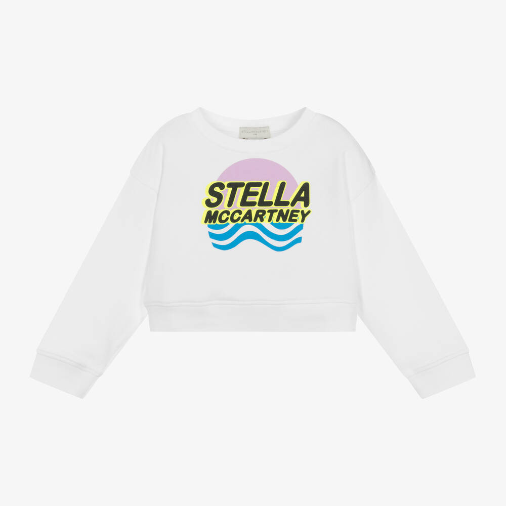 Stella McCartney Kids-Girls White Cotton Sweatshirt | Childrensalon Outlet