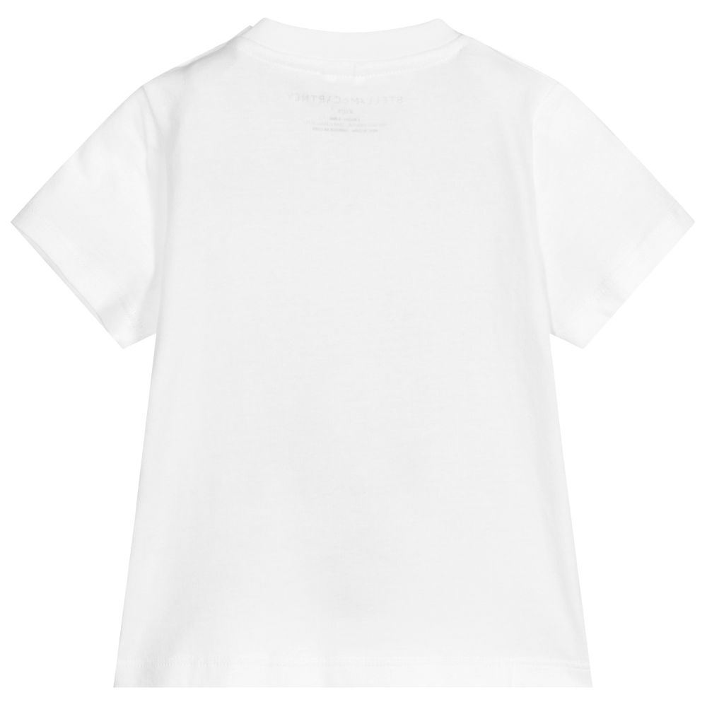 Stella McCartney Kids-Белая хлопковая футболка для девочек | Childrensalon Outlet