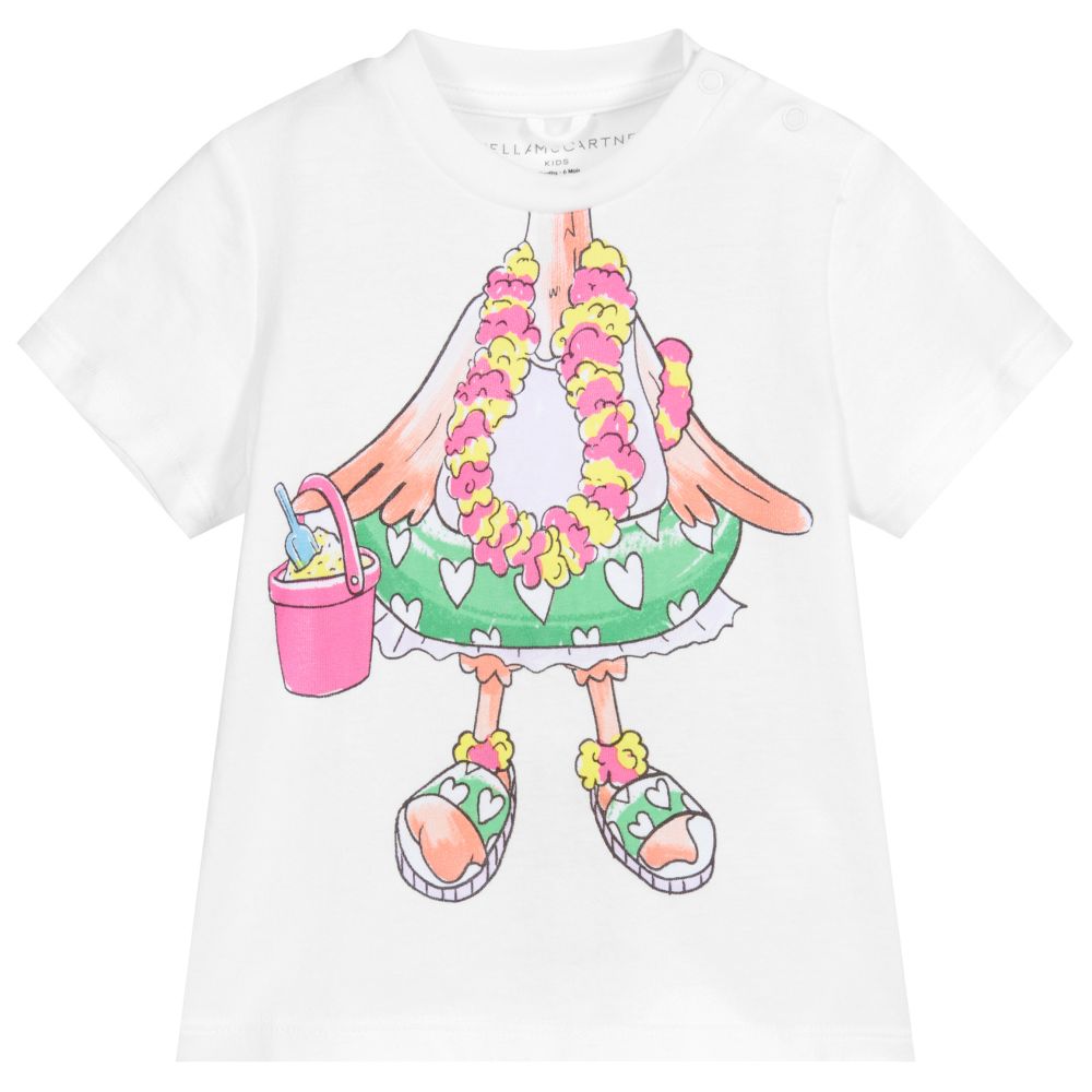 Stella McCartney Kids - Белая хлопковая футболка для девочек  | Childrensalon