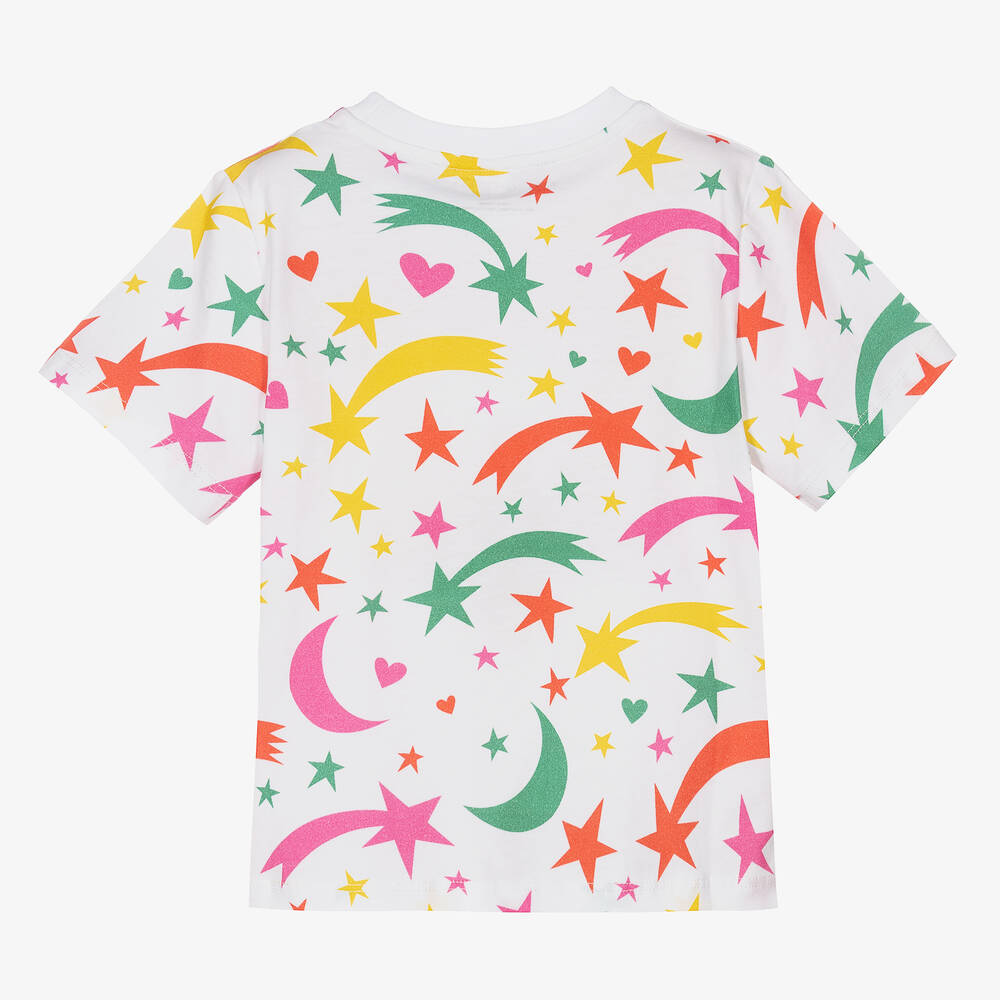 Stella McCartney Kids-Girls White Cotton T-Shirt | Childrensalon Outlet