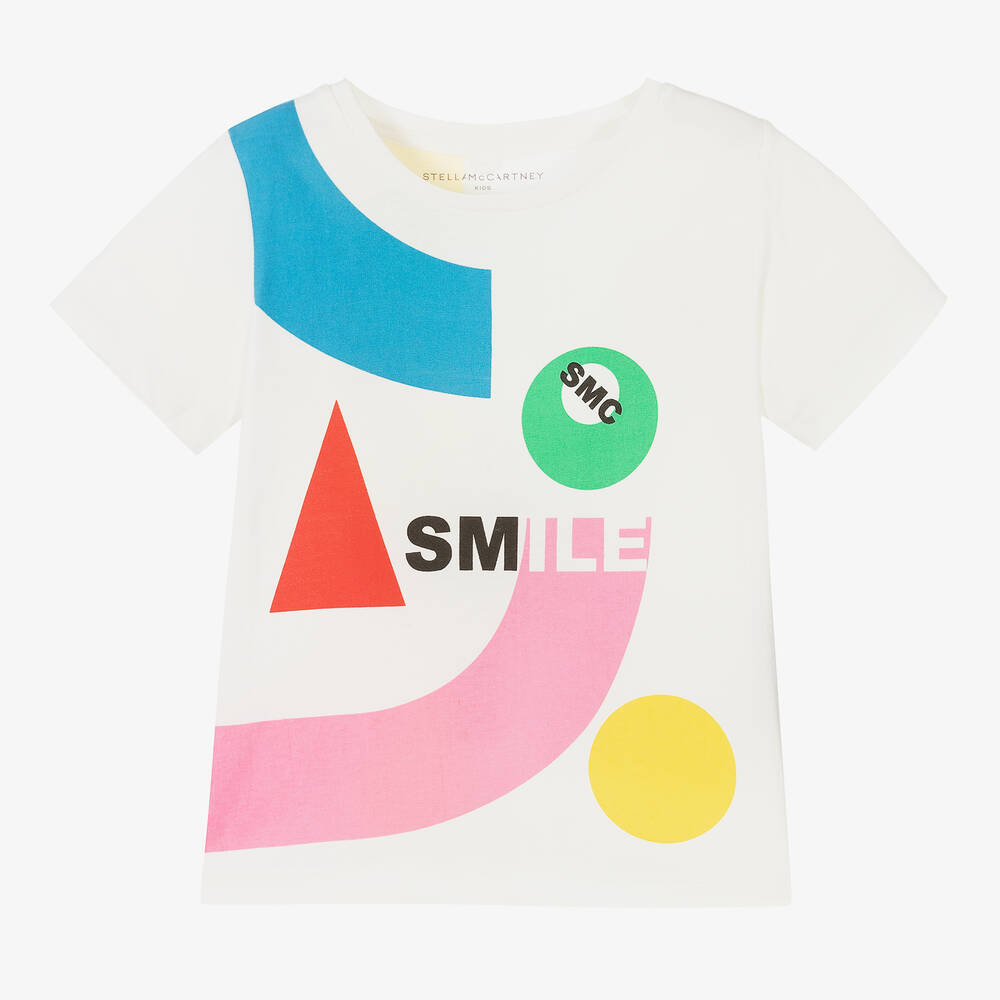 Stella McCartney Kids - T-shirt blanc en coton fille | Childrensalon