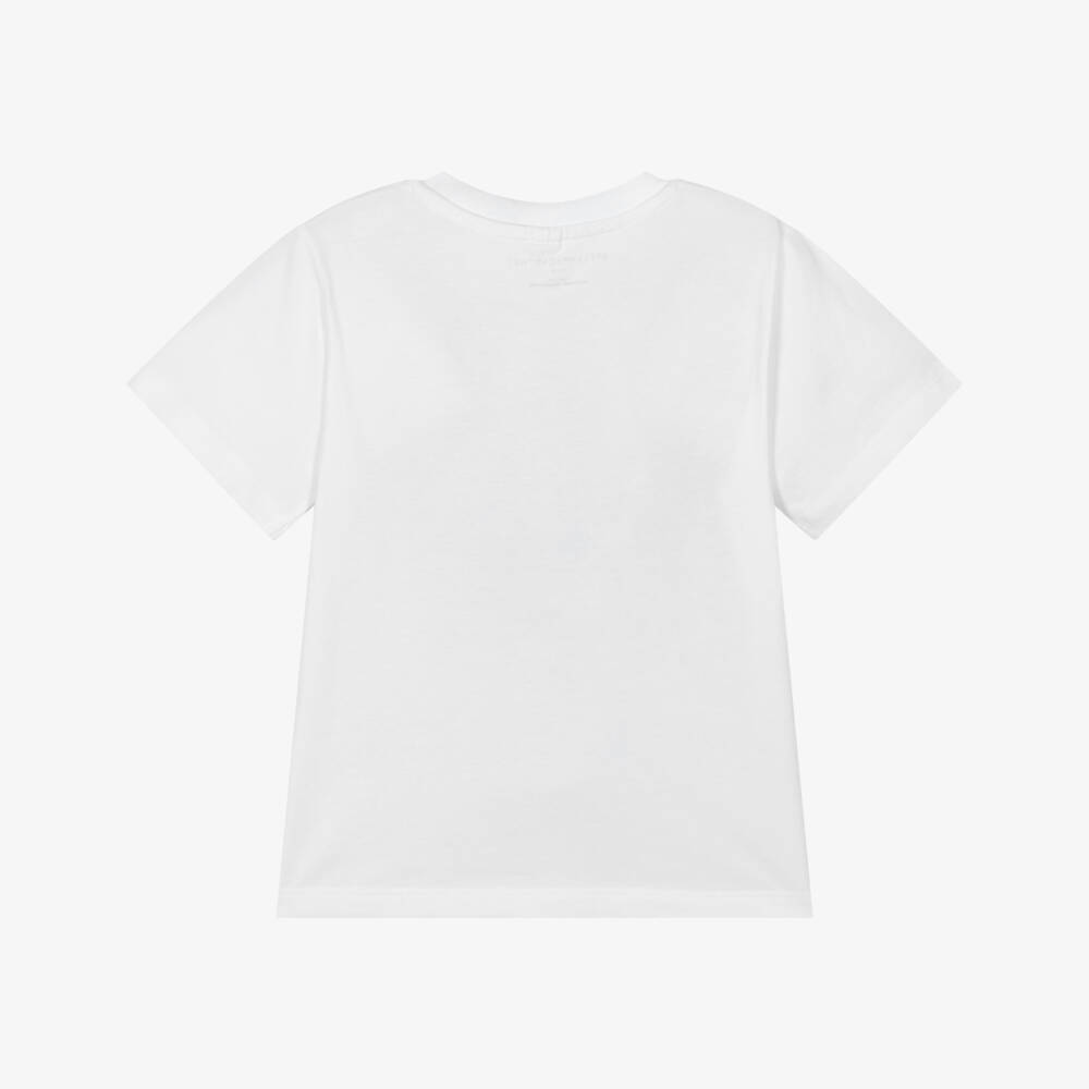 Stella McCartney Kids-Girls White Cotton T-Shirt with Pastel Starfish | Childrensalon Outlet