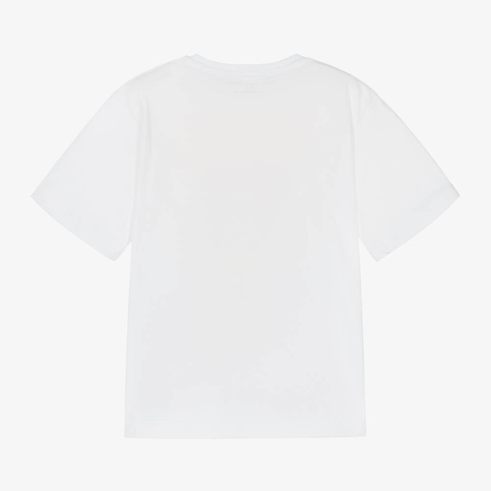 Stella McCartney Kids-Белая хлопковая футболка для девочек | Childrensalon Outlet
