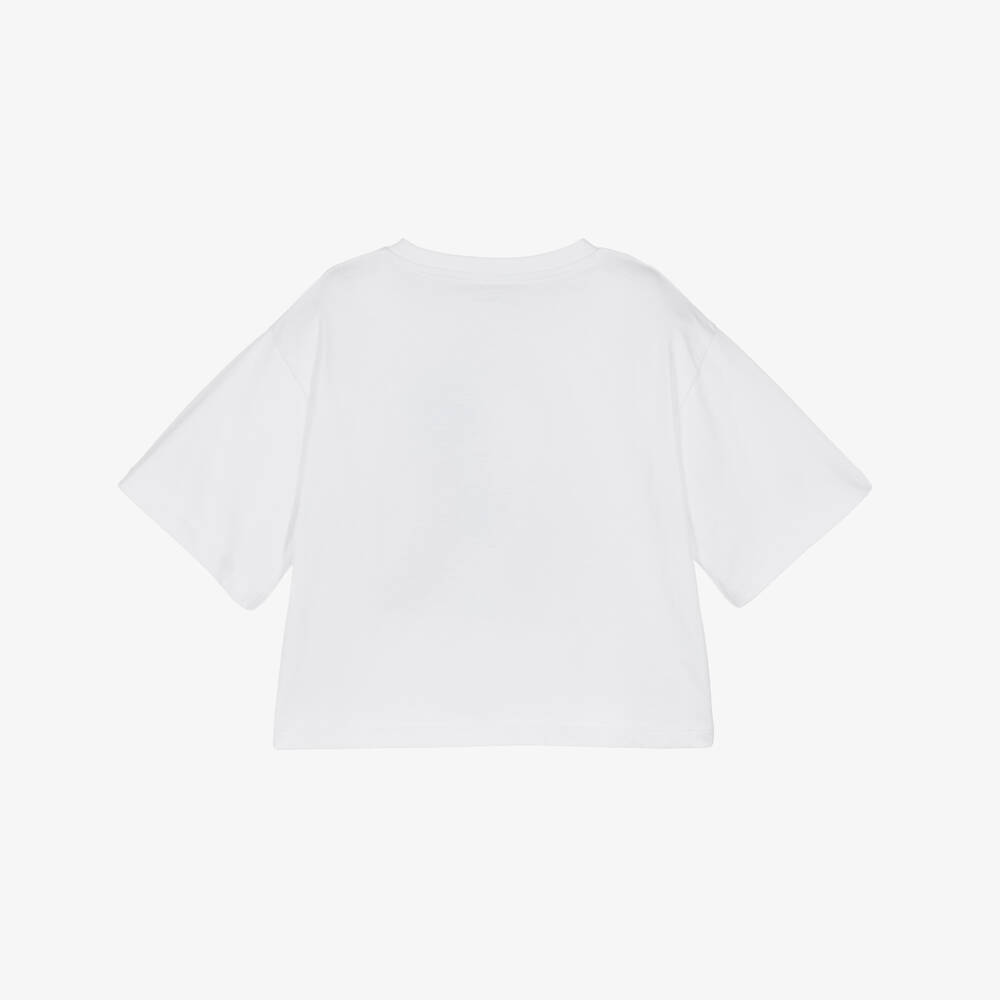 Stella McCartney Kids-Girls White Cropped & Oversize T-Shirt | Childrensalon Outlet