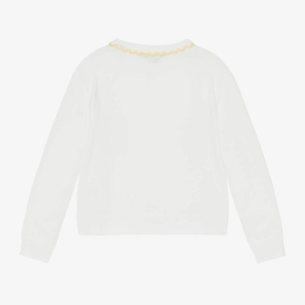 Stella McCartney Kids-Girls White Floral Cotton Cardigan | Childrensalon Outlet