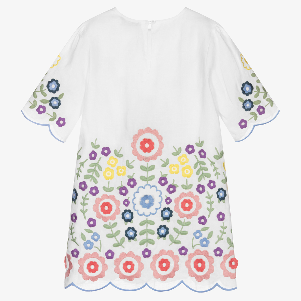 Stella McCartney Kids-Белое платье с цветами для девочек | Childrensalon Outlet