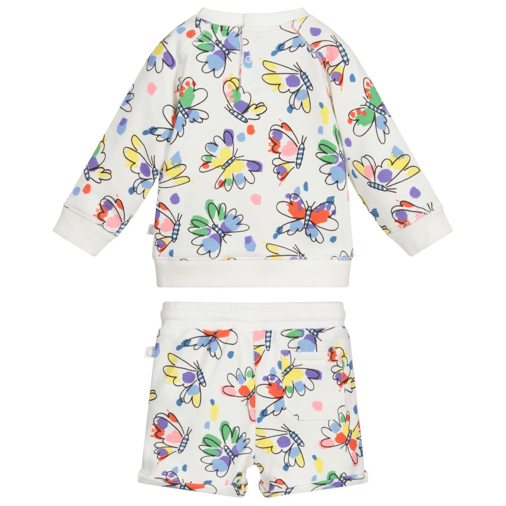 Stella McCartney Kids-Girls White Jersey Shorts Set | Childrensalon Outlet