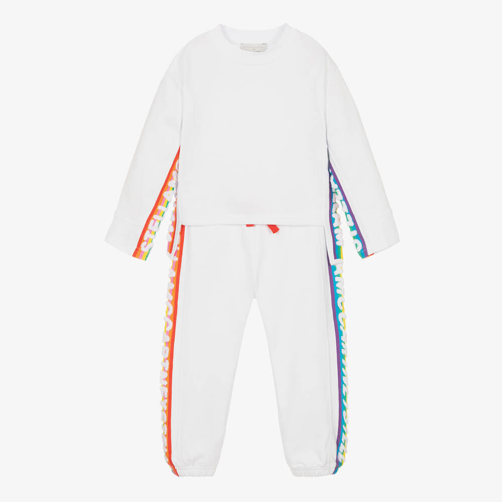 Stella McCartney Kids - Белый спортивный костюм с лентой | Childrensalon