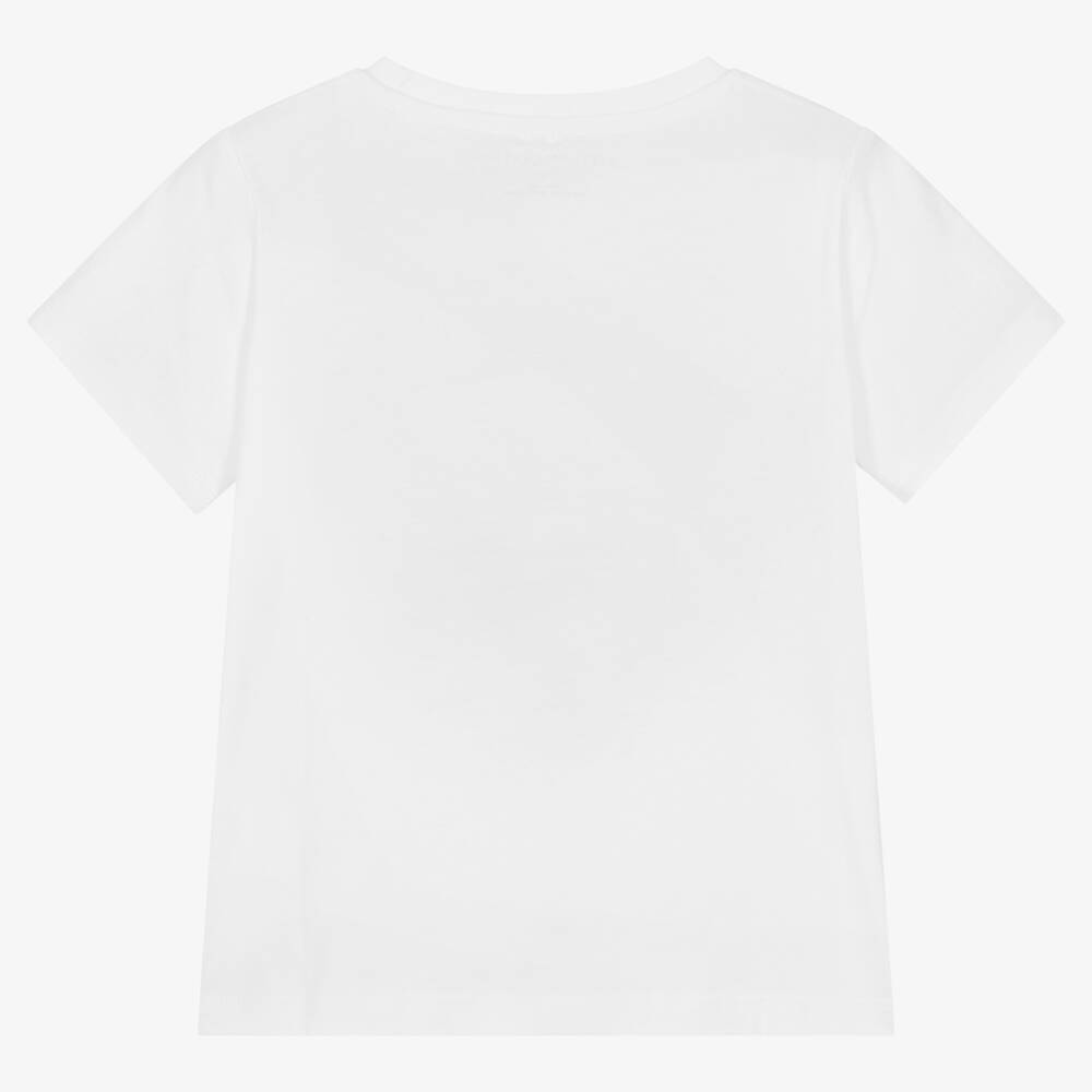 Stella McCartney Kids-Girls White Organic Cotton T-Shirt | Childrensalon Outlet