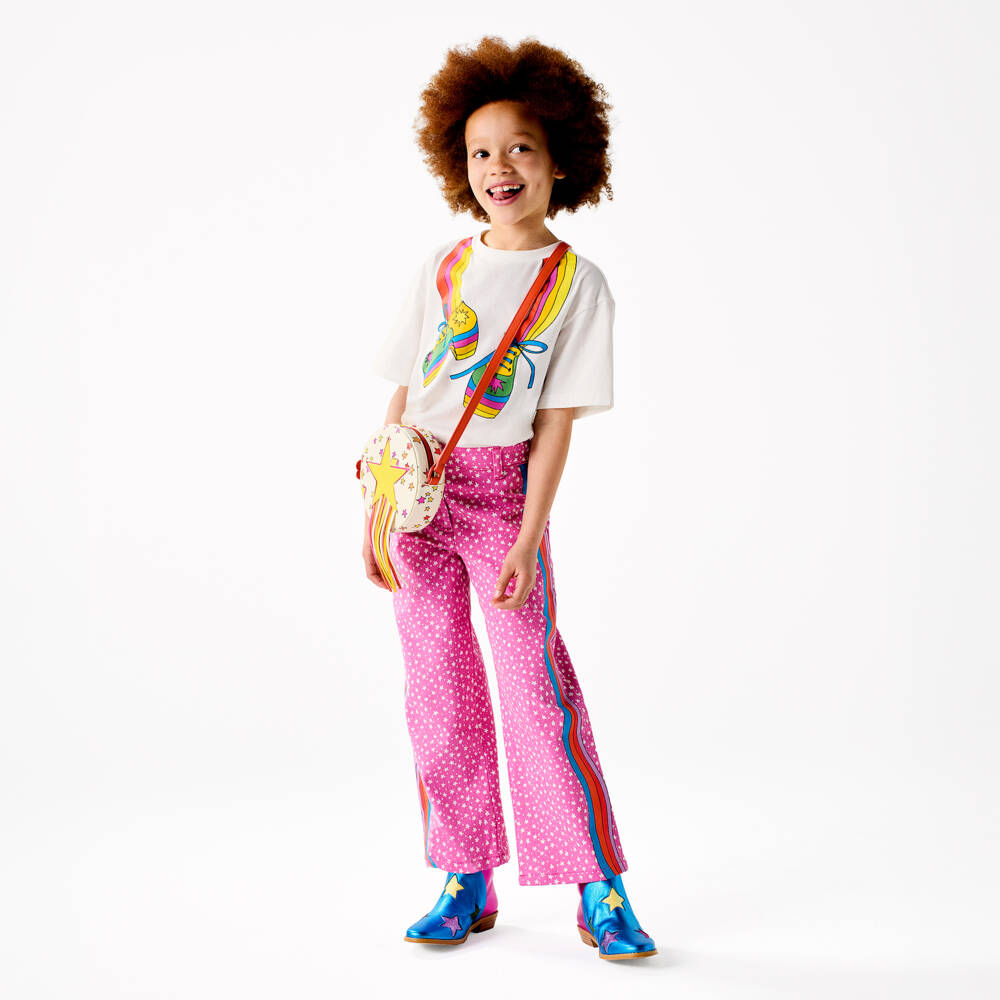 Stella McCartney Kids-Girls White Rainbow Roller Skate Tee | Childrensalon Outlet