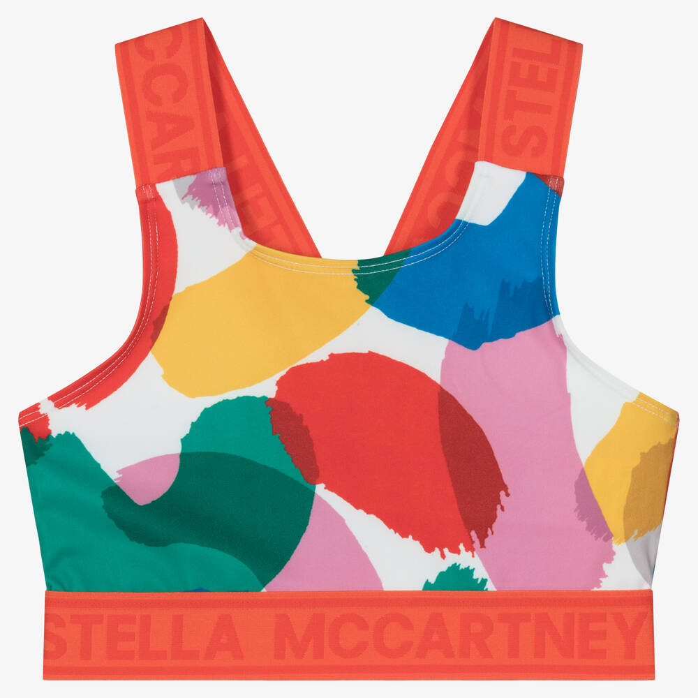 Stella McCartney Kids - Белый спортивный топ с мазками краски | Childrensalon