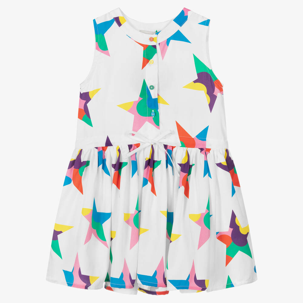 Stella McCartney Kids-Girls White Star Print Dress | Childrensalon Outlet