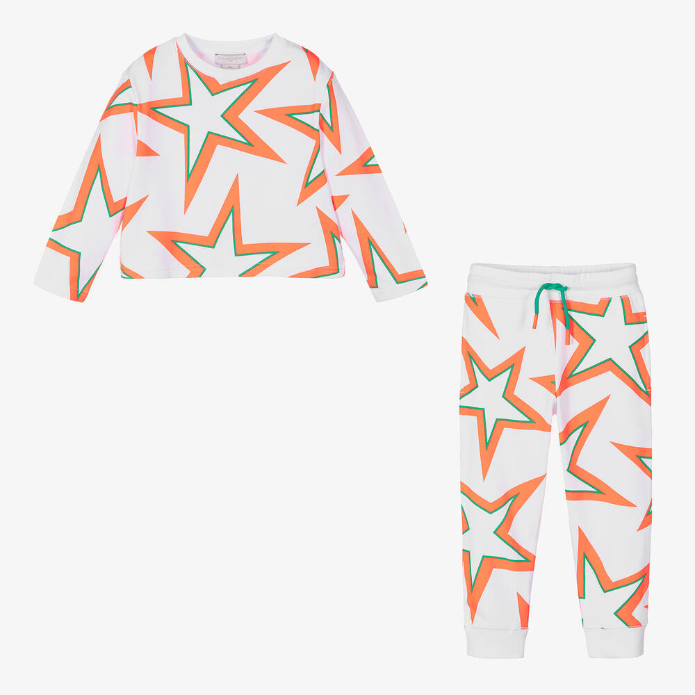 Stella McCartney Kids-Girls White Star Tracksuit | Childrensalon Outlet